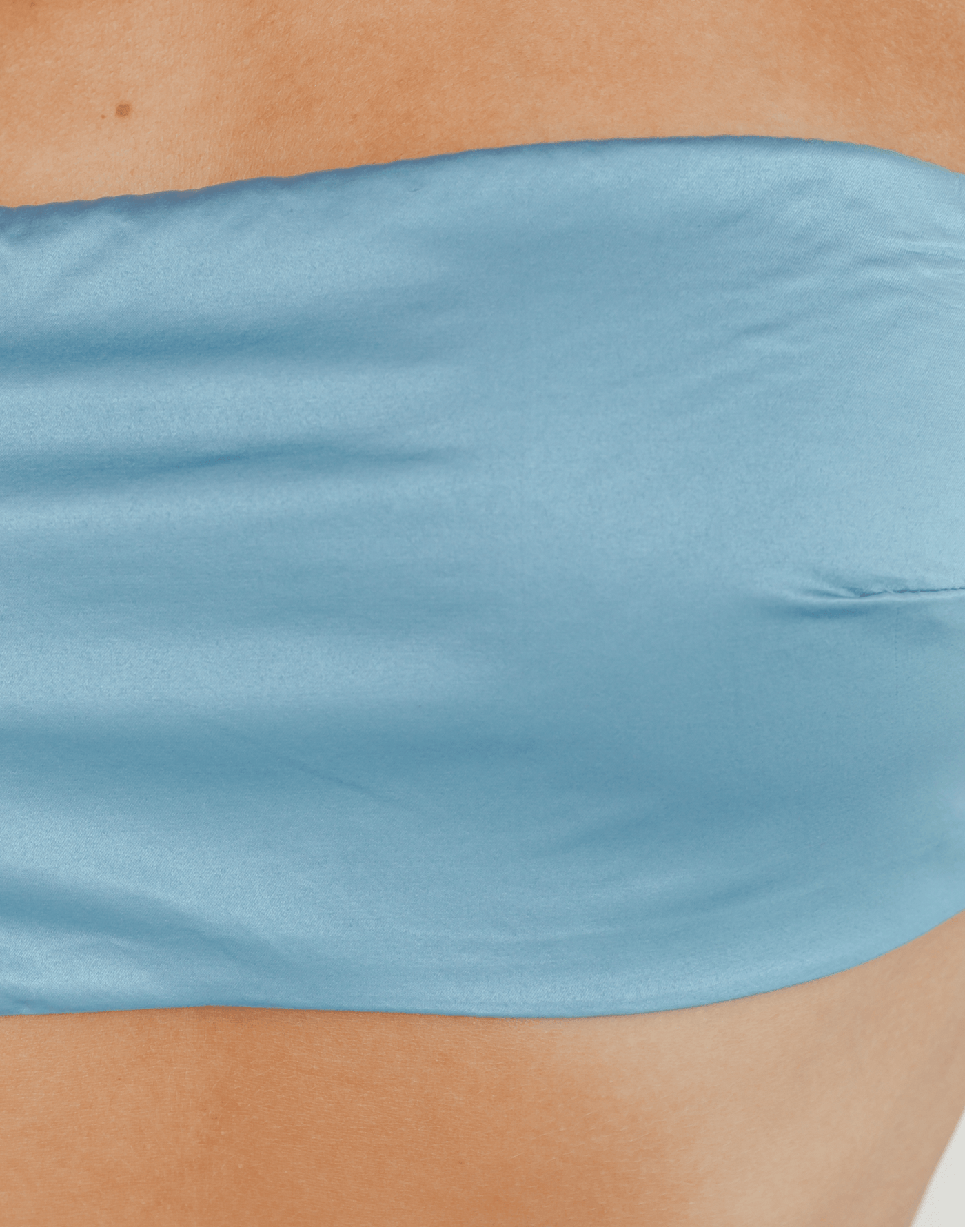 Da Vinci Crop Top (Blue) - Silky Bandeau Crop Top - Women's Top - Charcoal Clothing