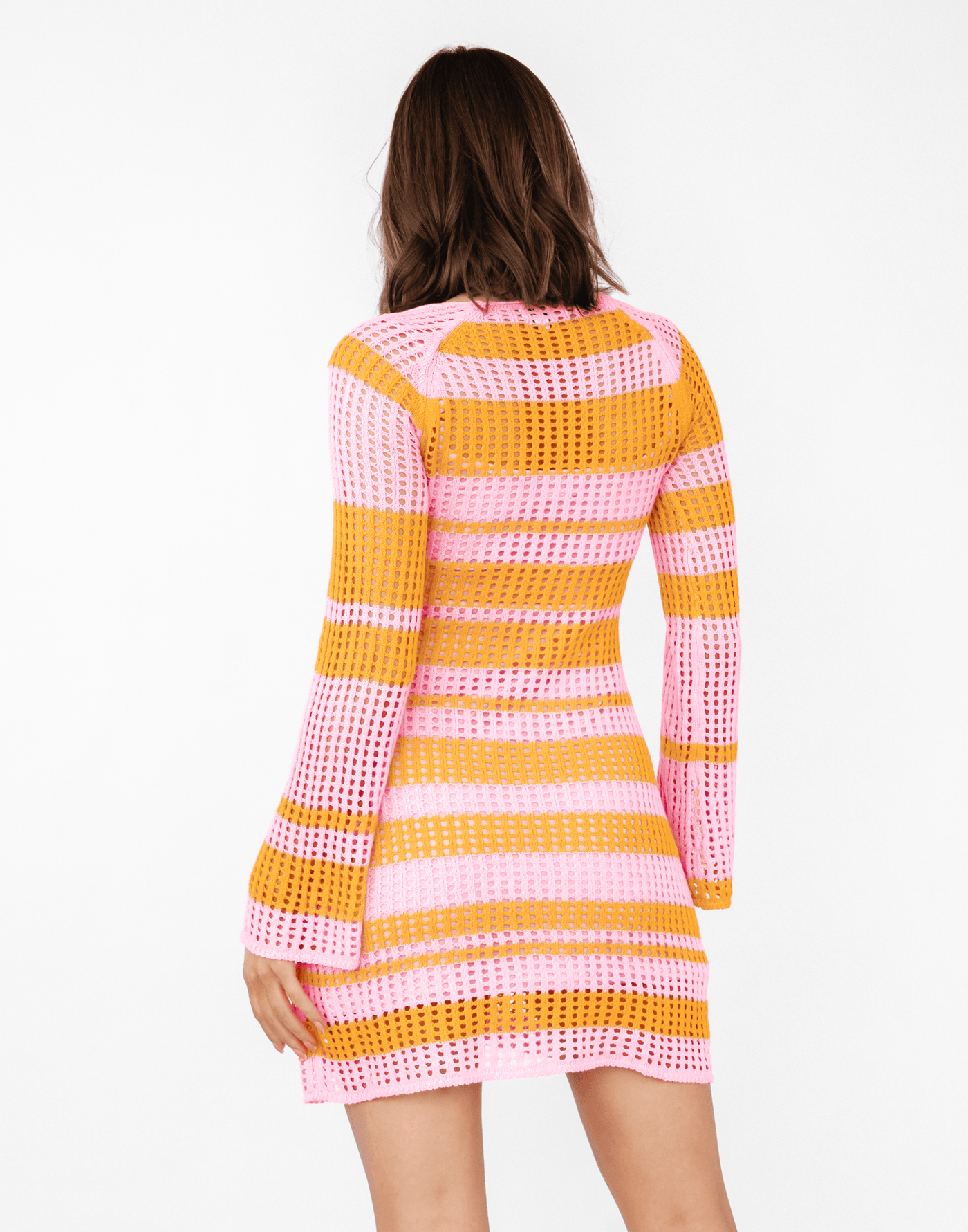 Marley Knit Mini Dress (Pink/Orange) - Knitted Mini Dress - Women's Dress - Charcoal Clothing