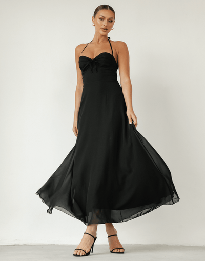 Merlino Maxi Dress (Black) - Black Maxi Dress - Women's Dress - Charcoal Clothing