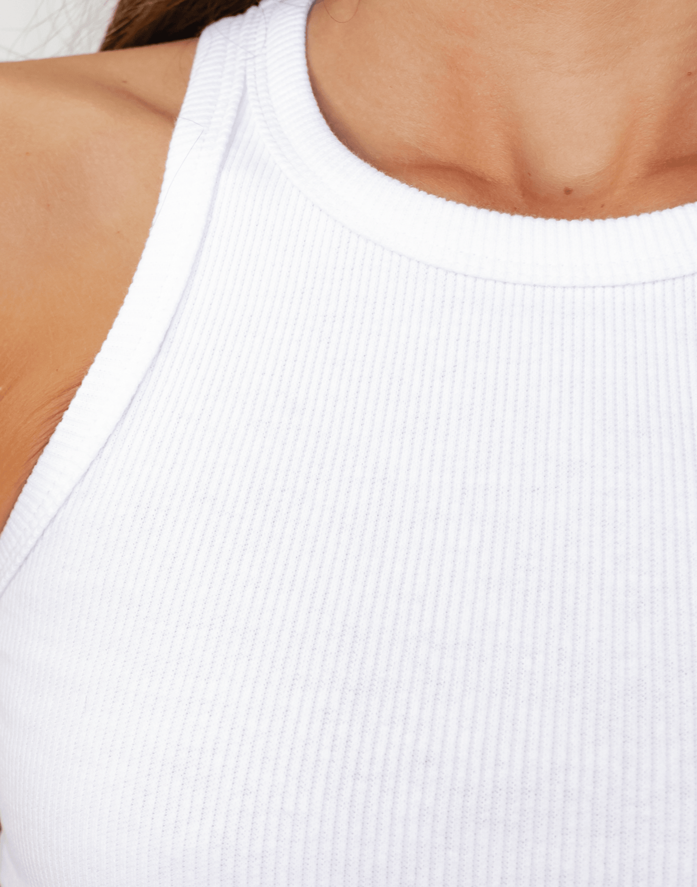 Emerie Tank Top (White) - Ribbed Tank Top - Women's Top - Charcoal Clothing