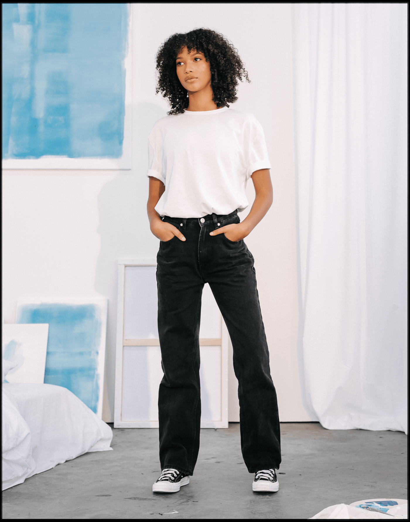 Cooper Straight Leg Jeans (Black) - High Waisted Jeans - Women's Pants - Charcoal Clothing