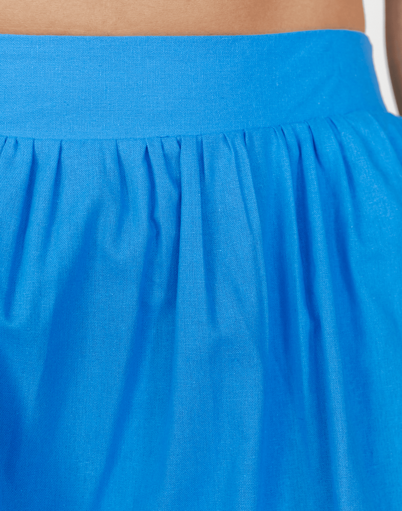 Brooks Mini Skirt (Blue) - Gathered Short Skirt - Women's Skirt - Charcoal Clothing