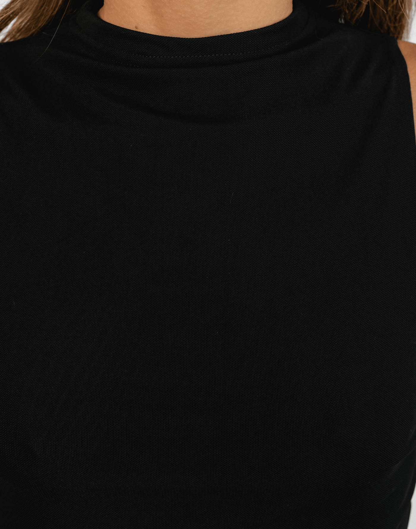Breaking News Mesh Maxi Dress (Black) - High Neck Maxi Dress - Women's Dress - Charcoal Clothing
