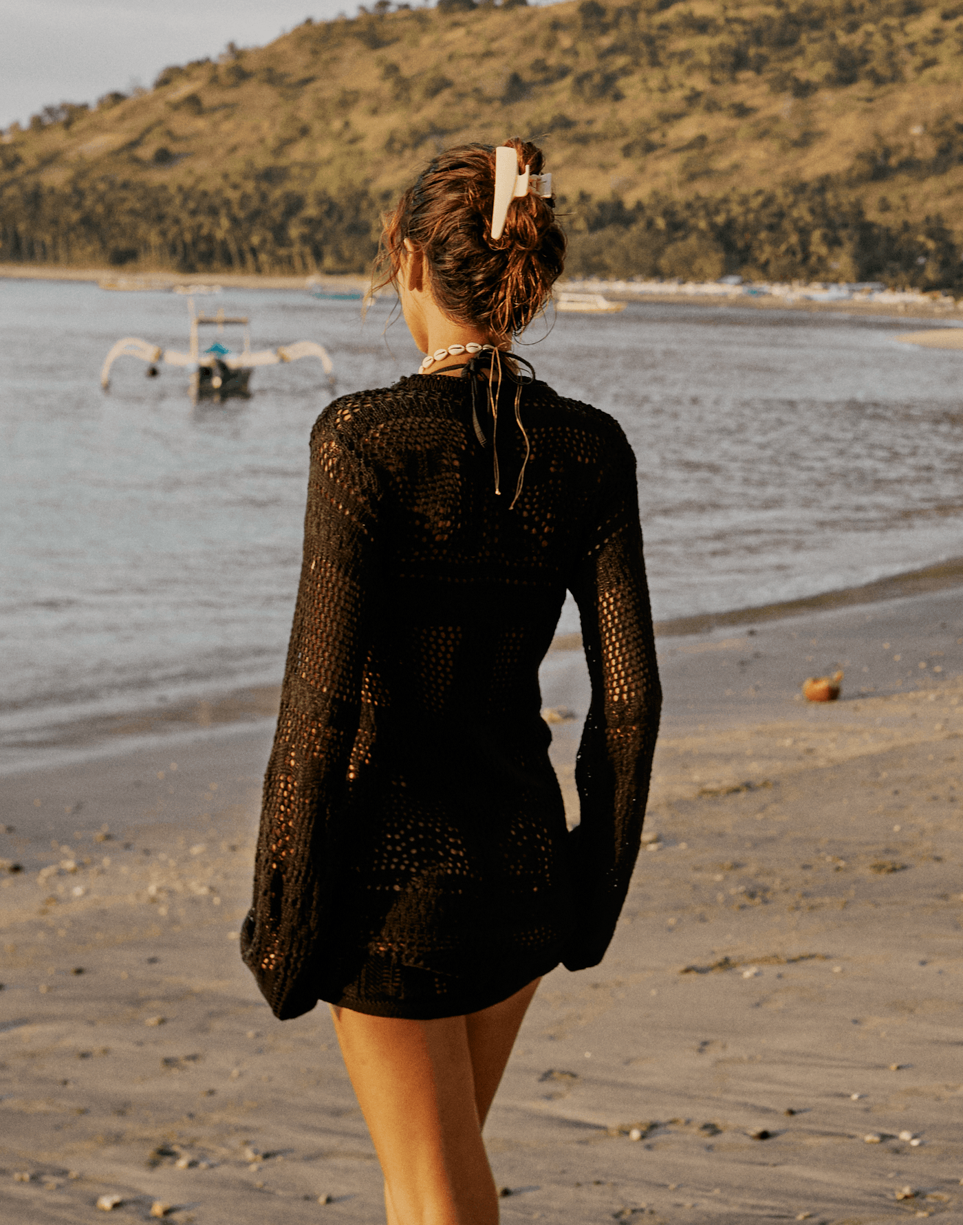 Quicksand Mini Dress (Black) - Knit Mini Dress - Women's Dress - Charcoal Clothing