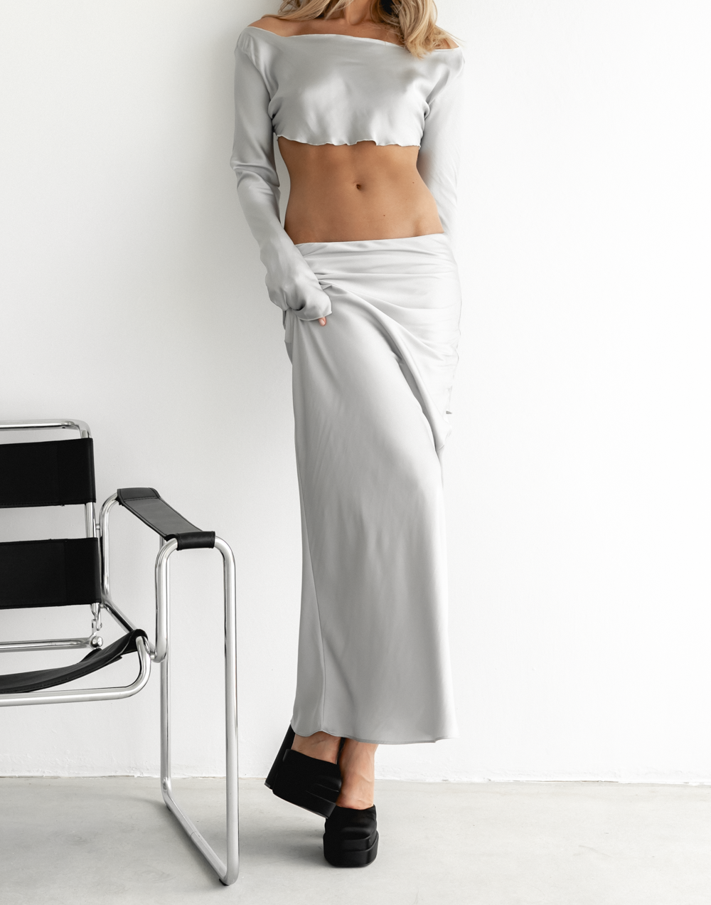 Devon Maxi Skirt (Sonic Silver) - By Lioness - Women's Skirt - Charcoal Clothing