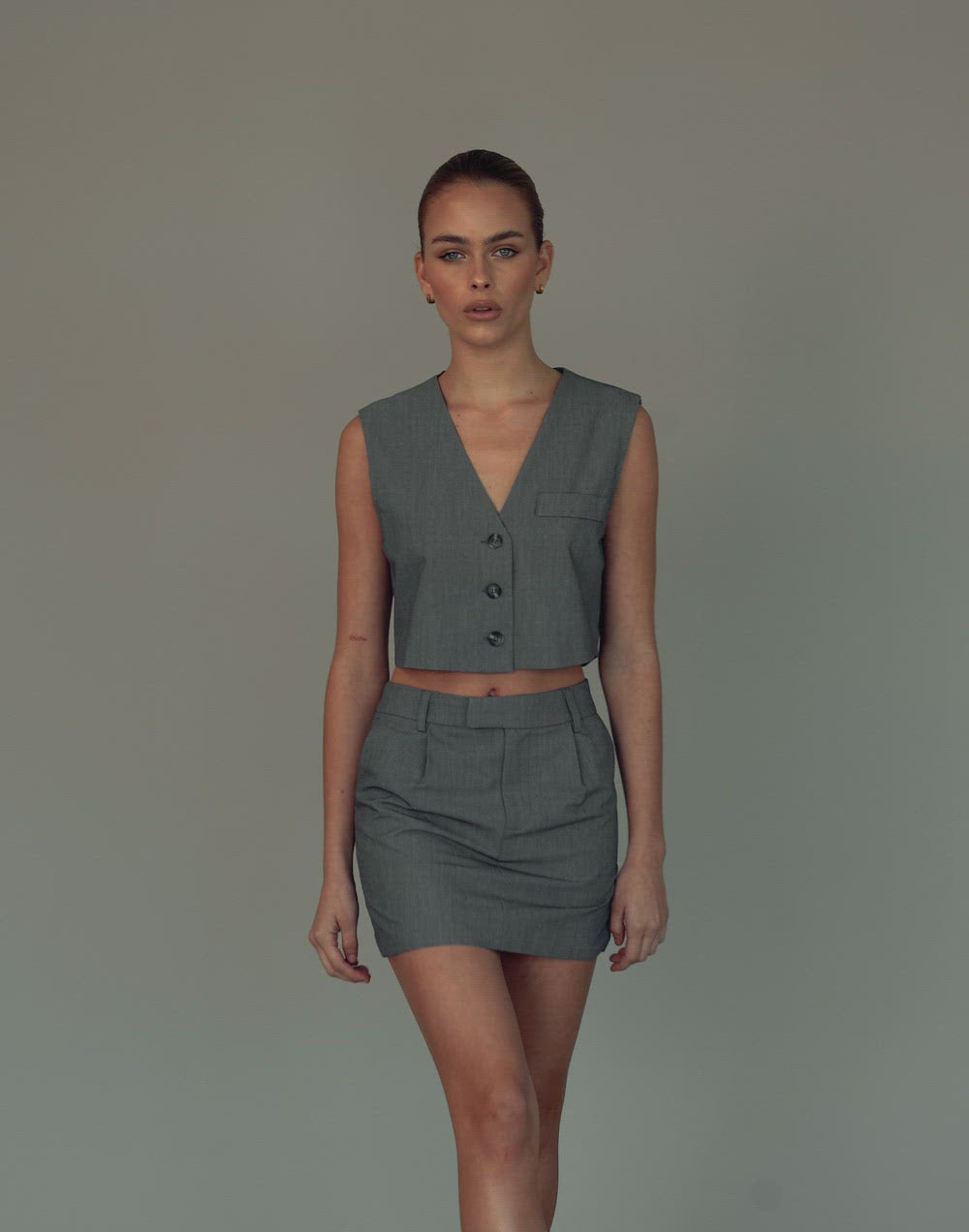 Sidewalk Mini Skirt (Grey)