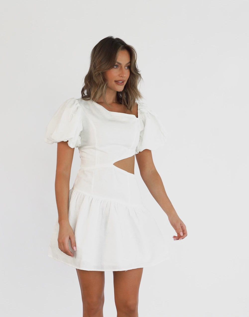 Hadlee Mini Dress (White)