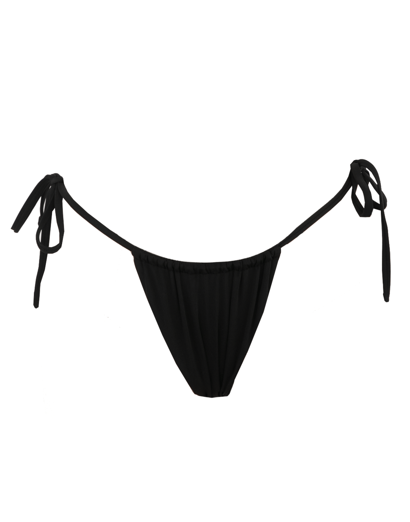 Quartz Side Tie Bottom (Jet Black) - Black Cheeky Side Tie Bikini Bottom - Women's Swim - Charcoal Clothing mix-and-match