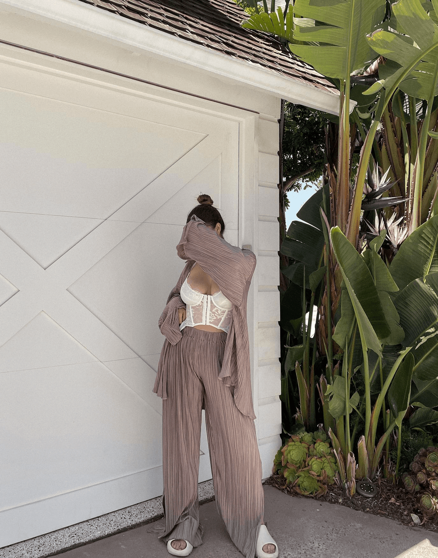 Sweet Serenity Pants (Taupe) - Taupe Pleated High Waisted Pants - Women's Pants - Charcoal Clothing